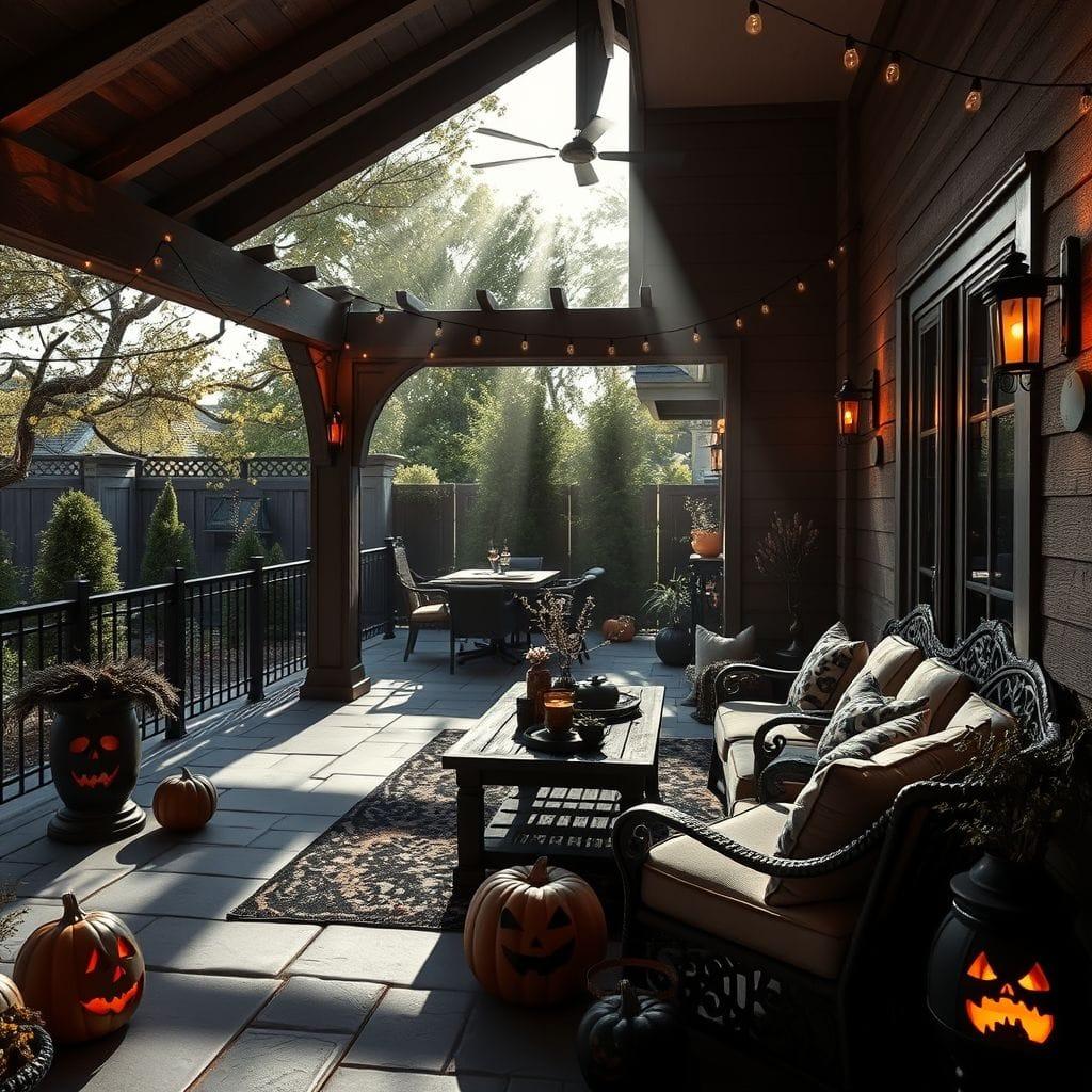 Halloween outdoor patio - AI Generated