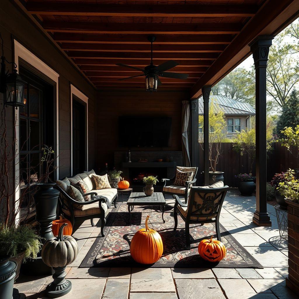 Halloween outdoor patio - AI Generated