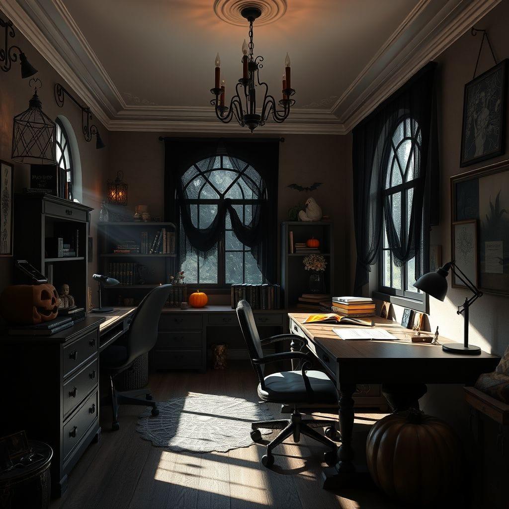 Halloween study room - AI Generated