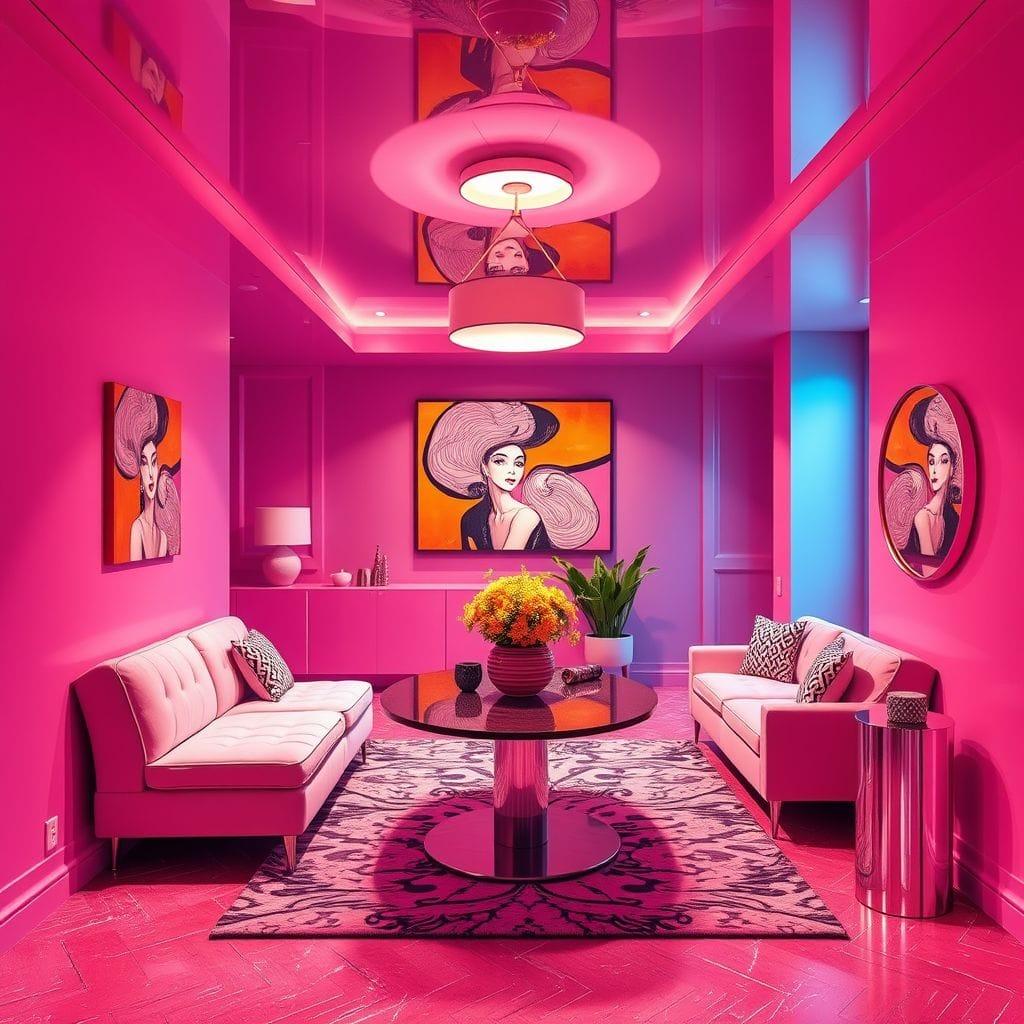 Hot Pink basement - AI Generated