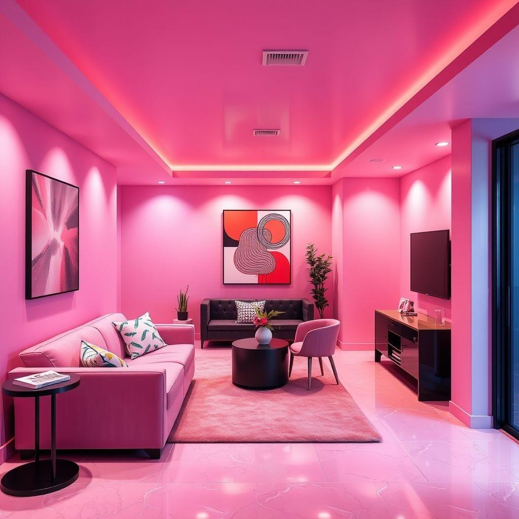 Hot Pink basement - AI Generated