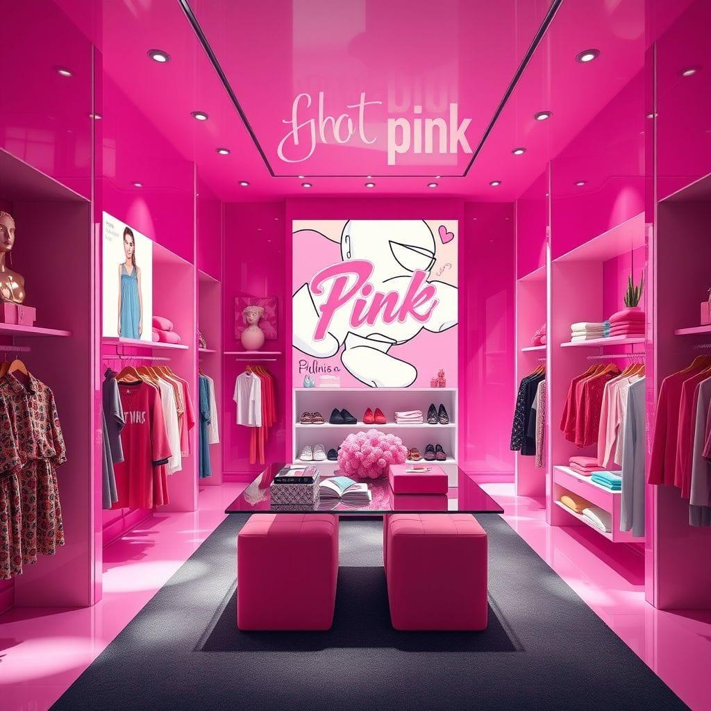 Hot Pink clothing store - AI Generated