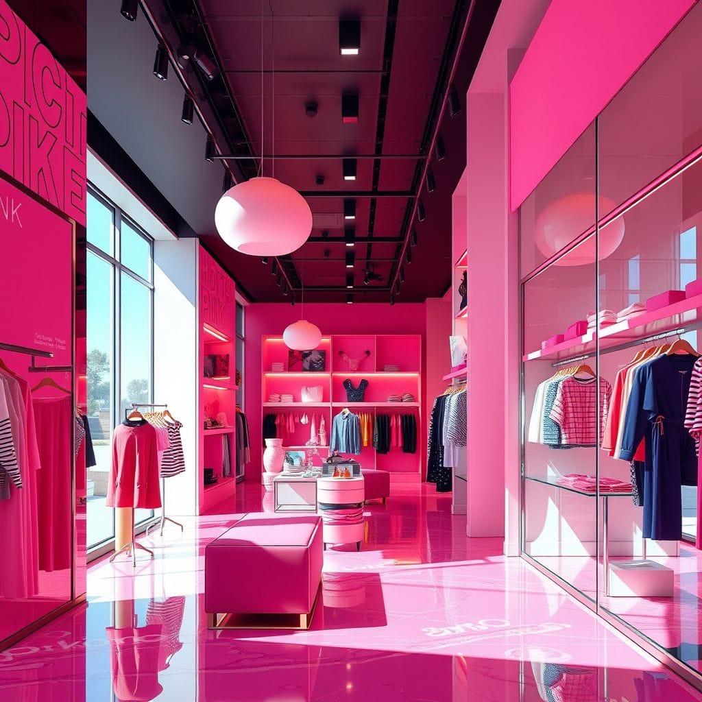 Hot Pink clothing store - AI Generated