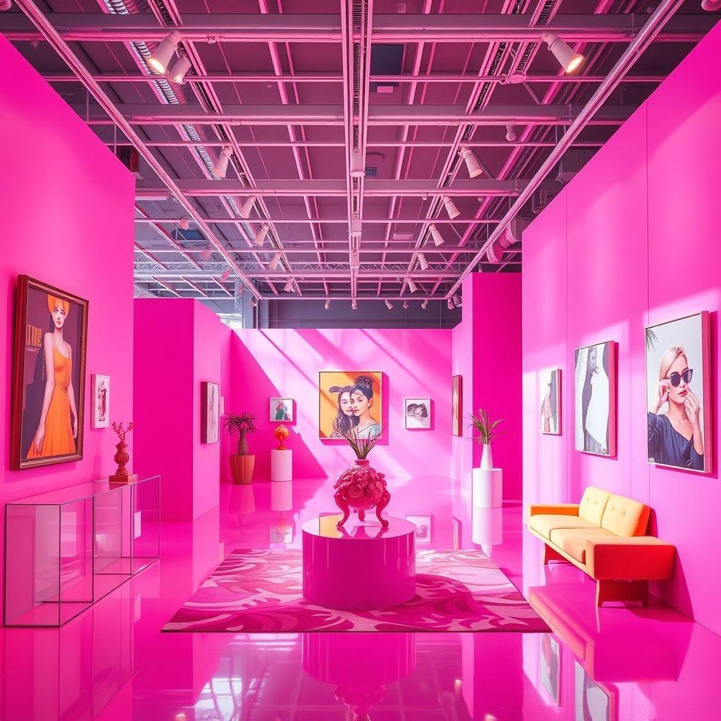 Hot Pink exhibition space - AI Generated