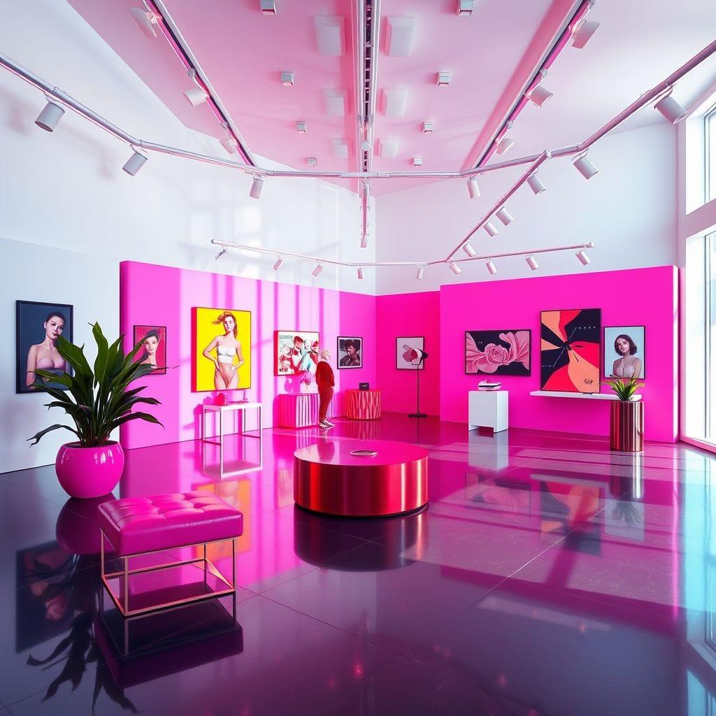 Hot Pink exhibition space - AI Generated