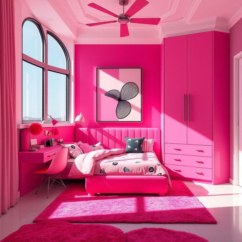 Hot Pink kids room - AI Generated