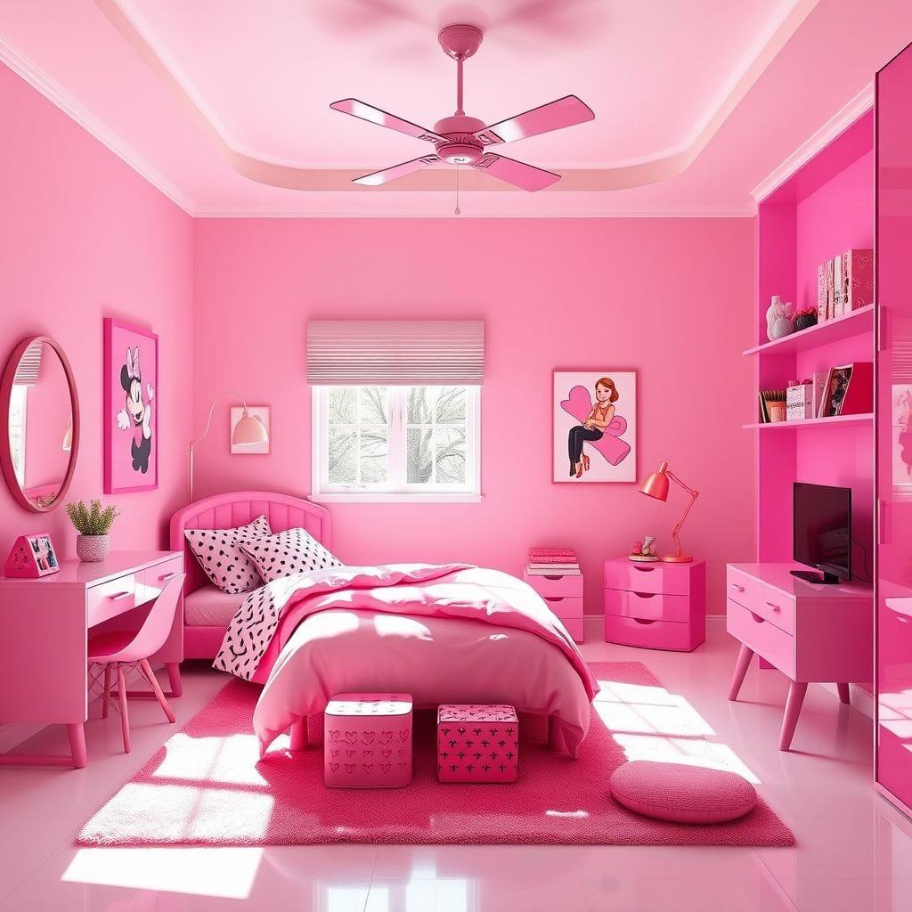 Hot Pink kids room - AI Generated