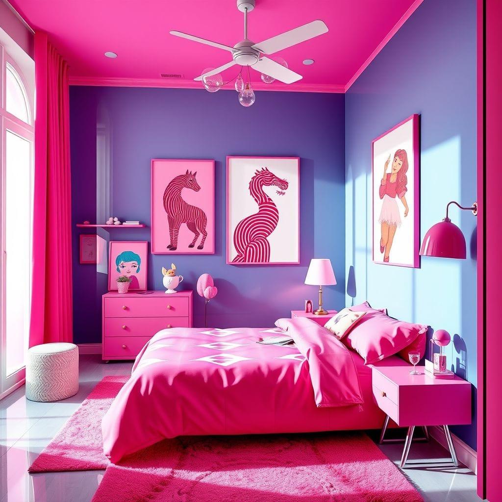 Hot Pink kids room - AI Generated