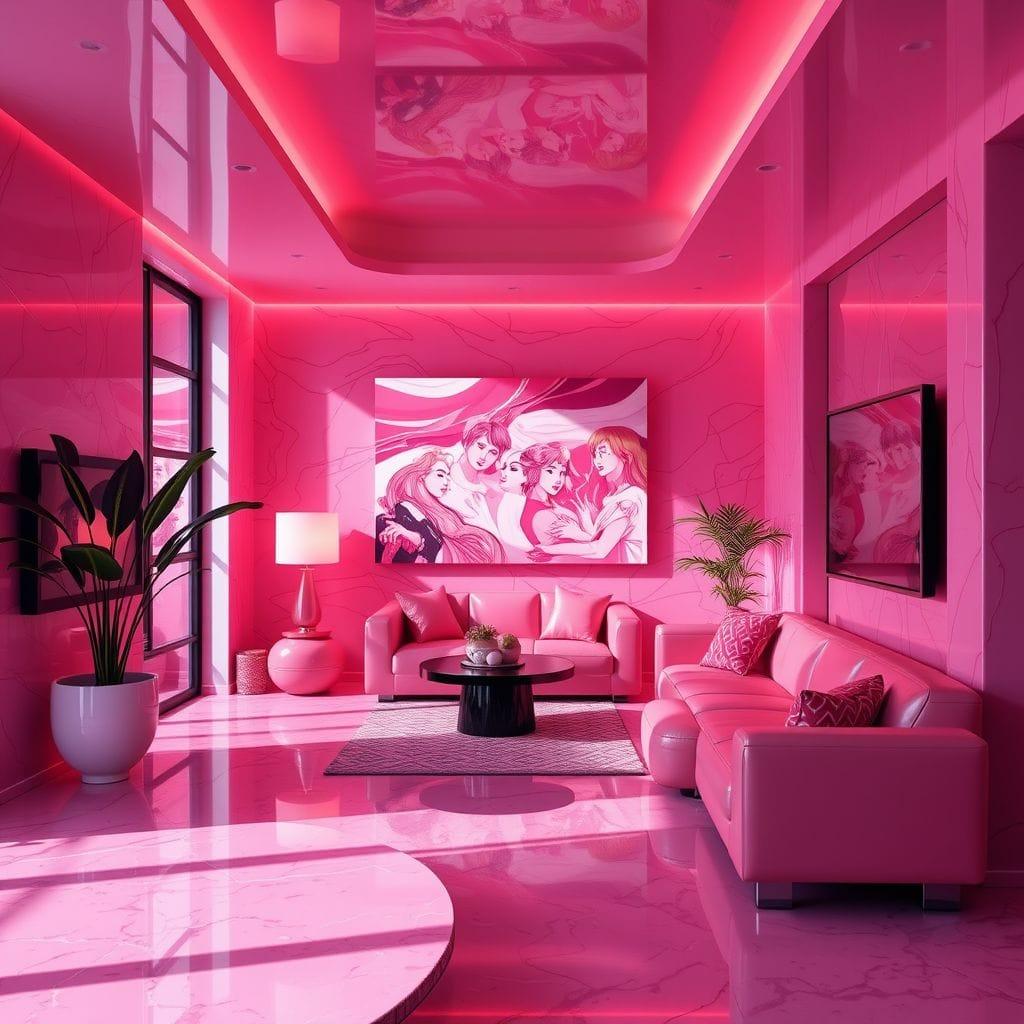 Hot Pink onsen - AI Generated