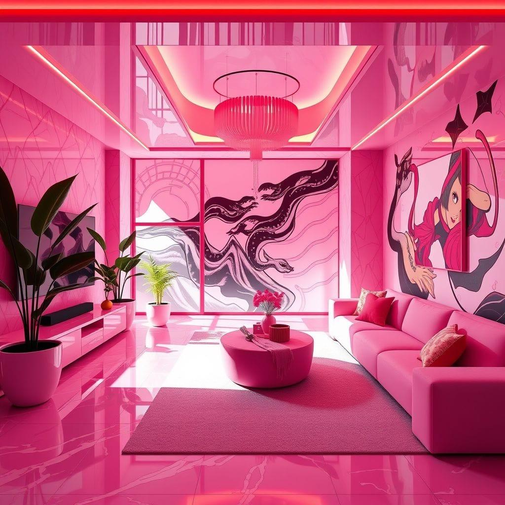 Hot Pink onsen - AI Generated