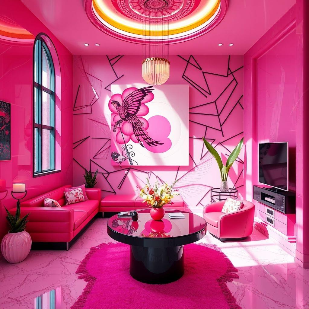 Hot Pink onsen - AI Generated