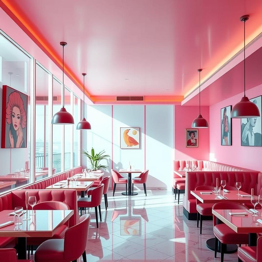 Hot Pink restaurant - AI Generated