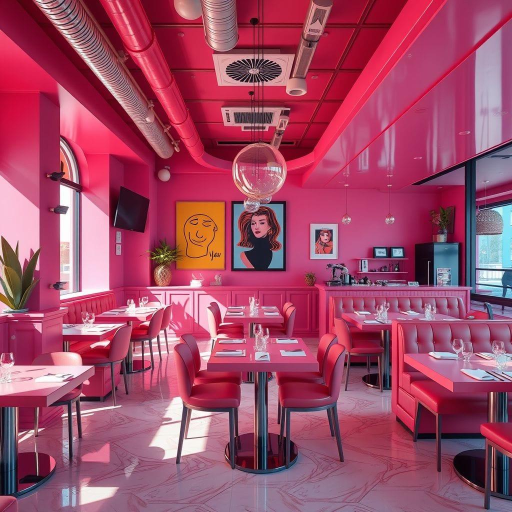 Hot Pink restaurant - AI Generated