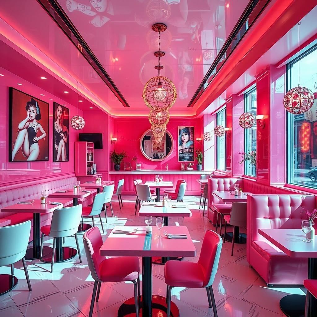 Hot Pink restaurant - AI Generated