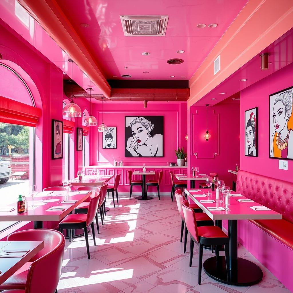 Hot Pink restaurant - AI Generated