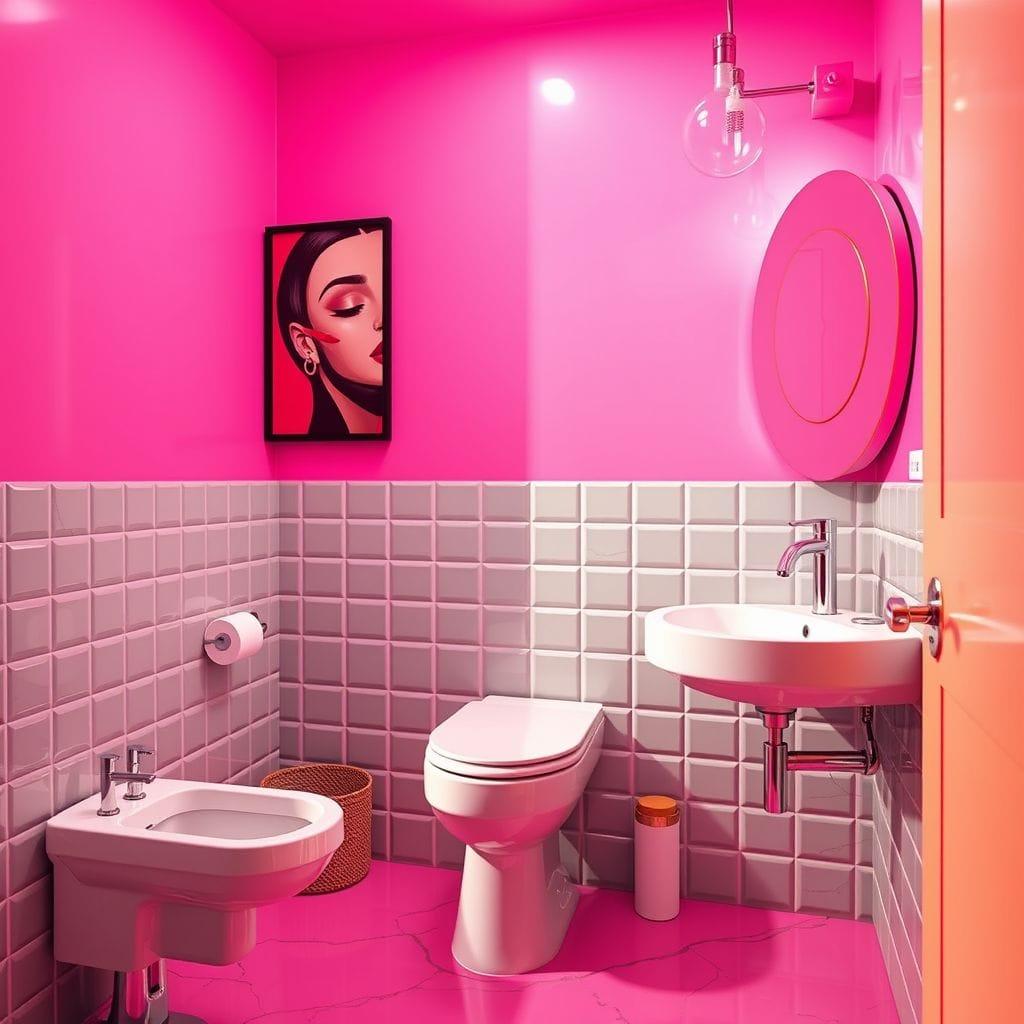 Hot Pink toilet - AI Generated