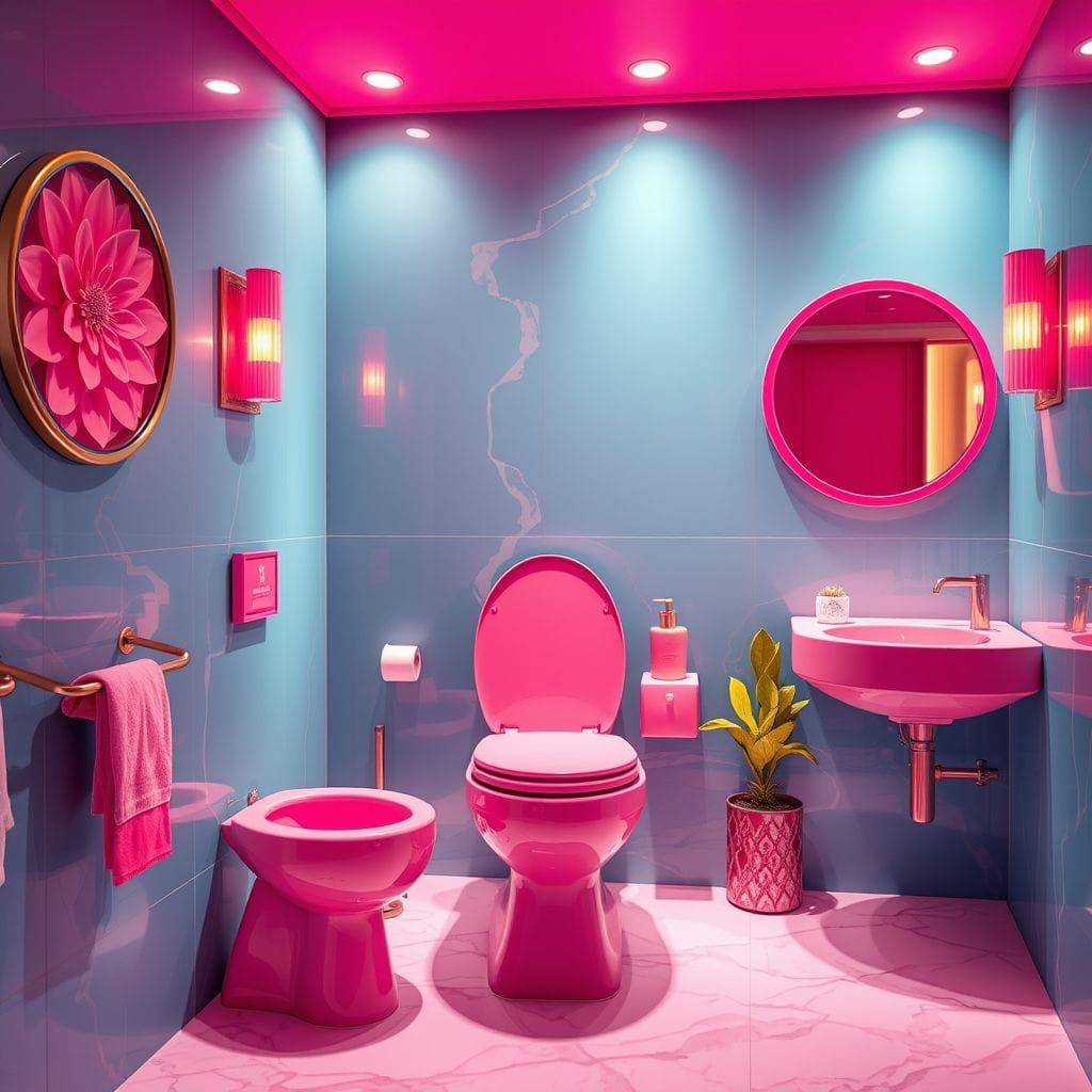 Hot Pink toilet - AI Generated