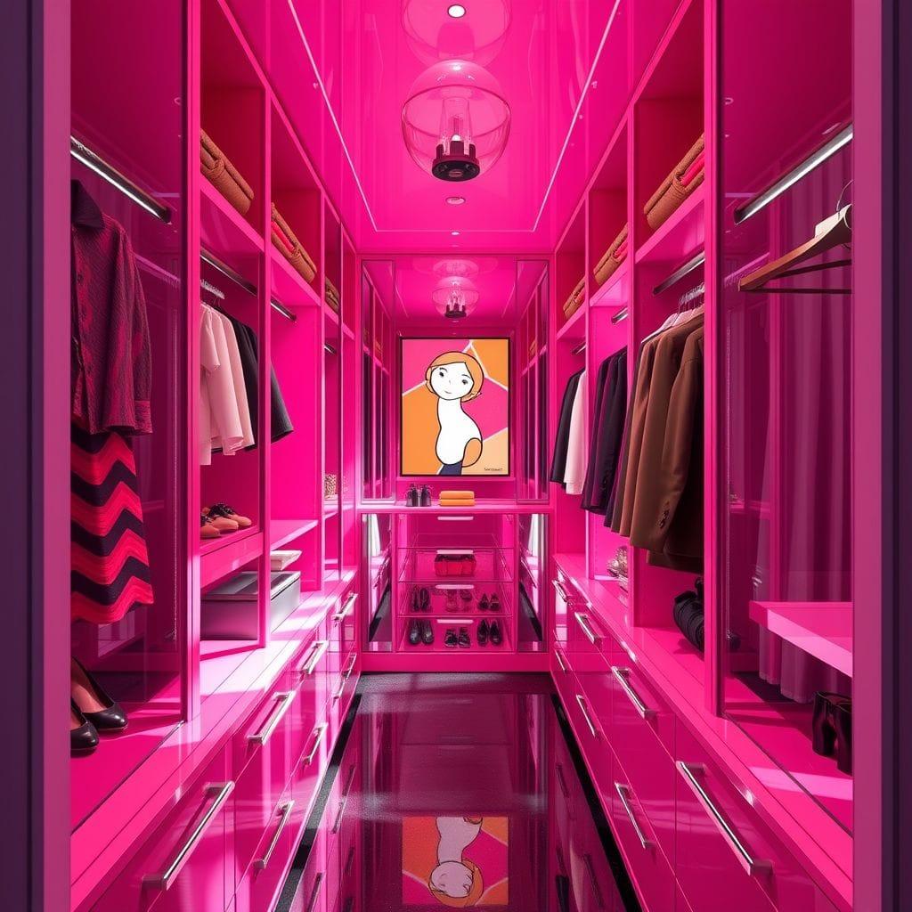Hot Pink walk-in closet - AI Generated