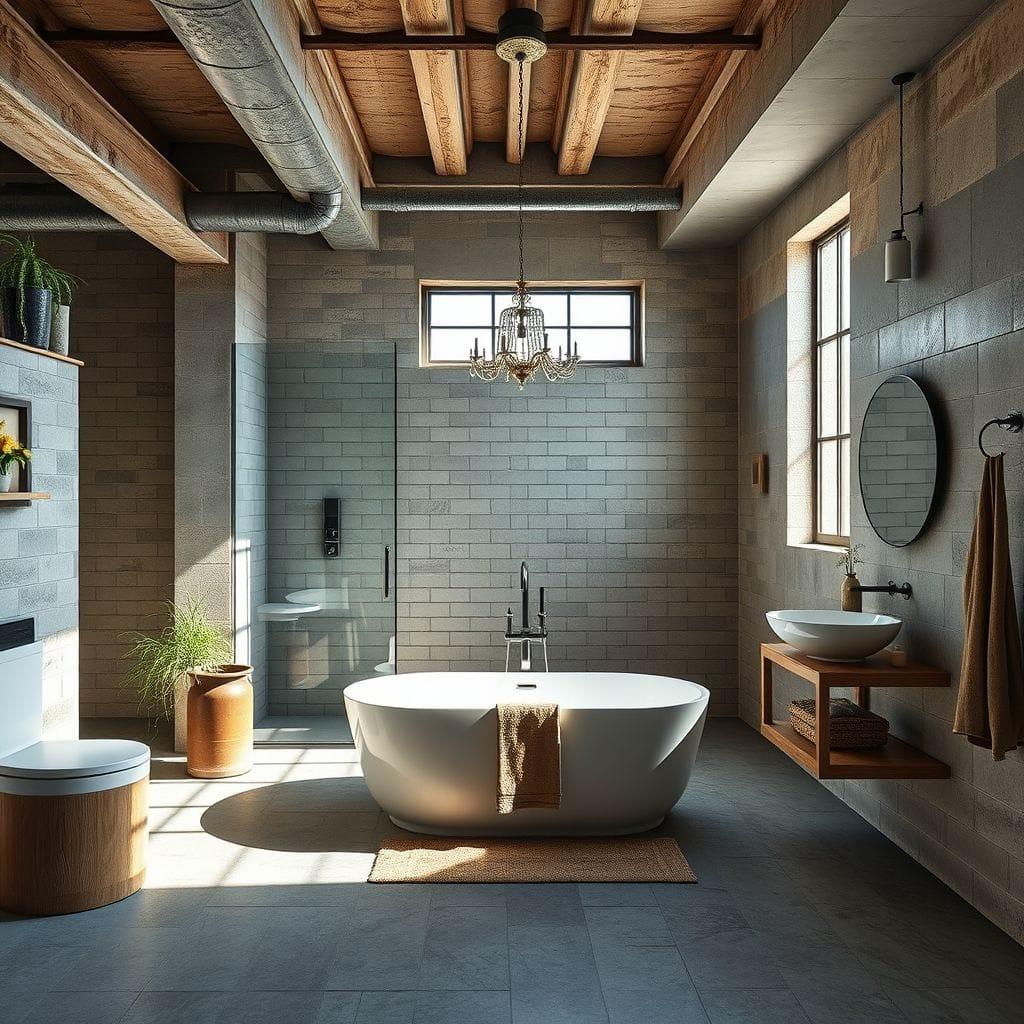 Industrial bathroom - AI Generated