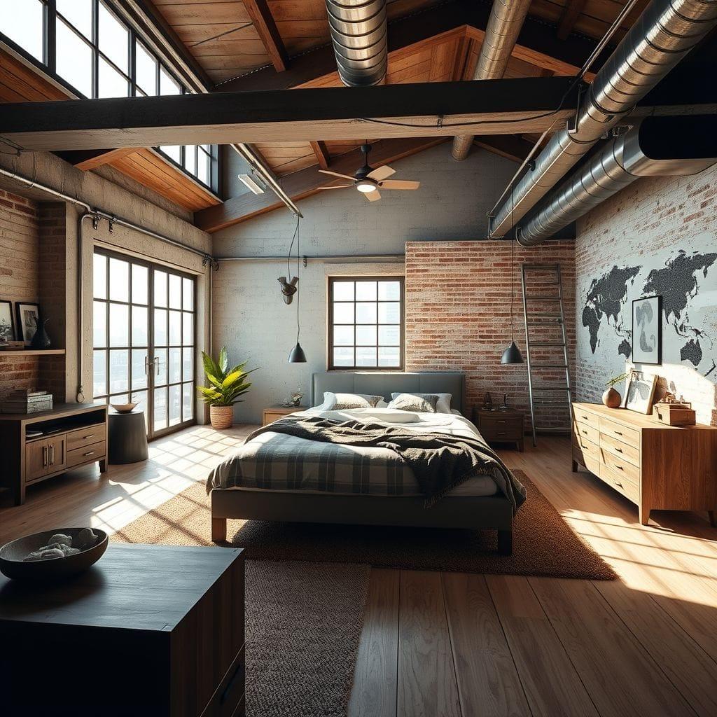 Industrial bedroom - AI Generated