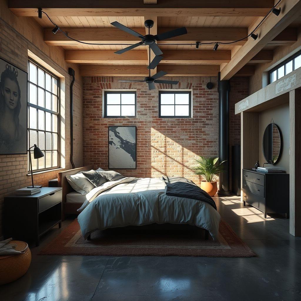 Industrial bedroom - AI Generated
