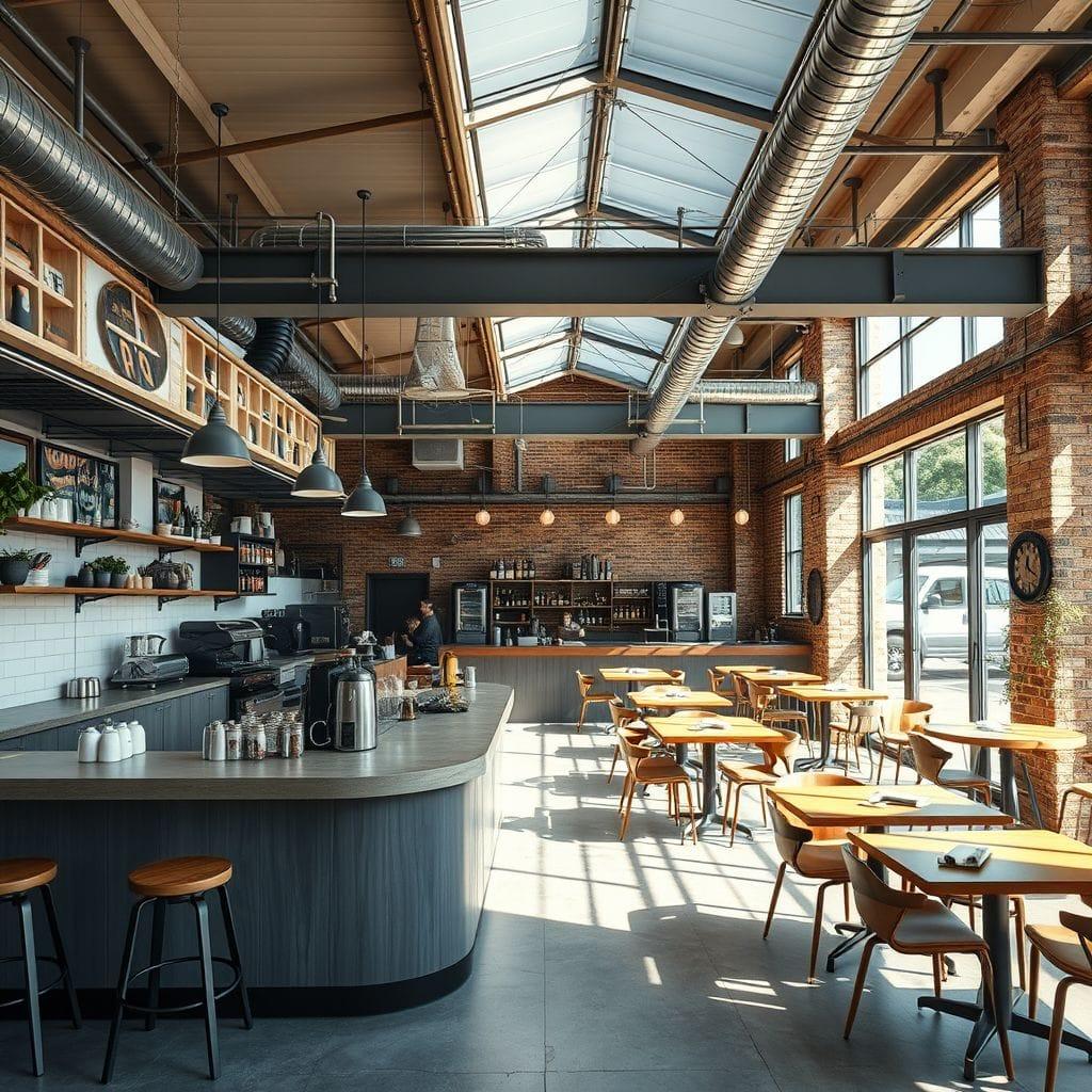 Industrial coffee shop - AI Generated