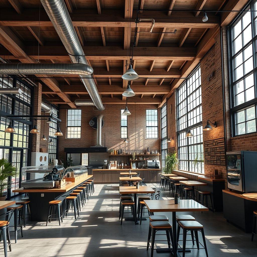 Industrial coffee shop - AI Generated
