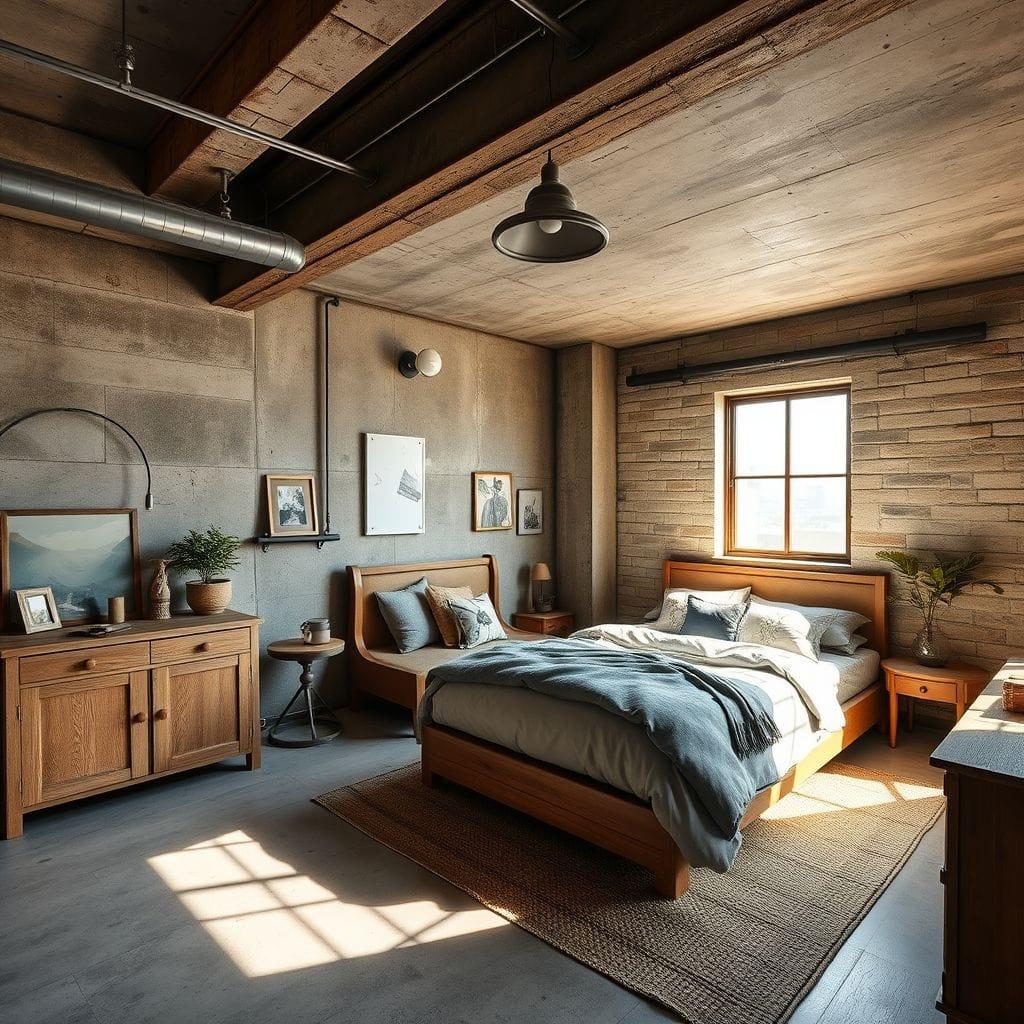 Industrial guest room - AI Generated