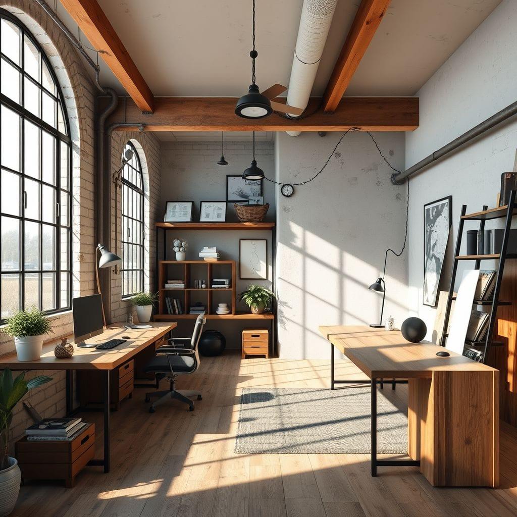 Industrial home office - AI Generated