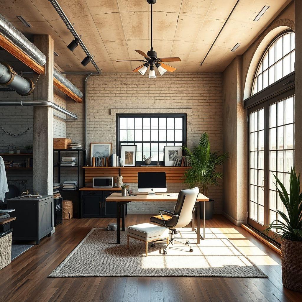 Industrial home office - AI Generated