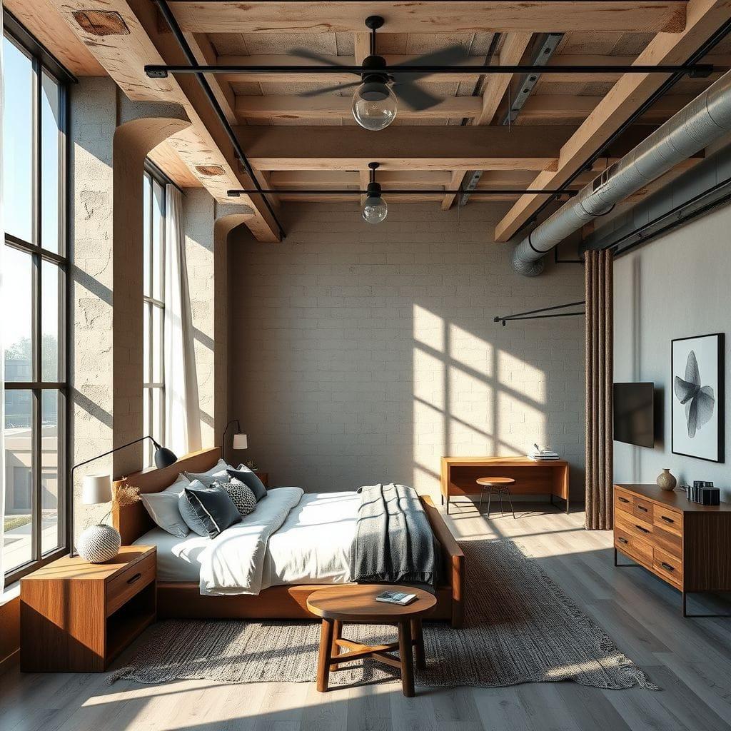 Industrial hotel room - AI Generated