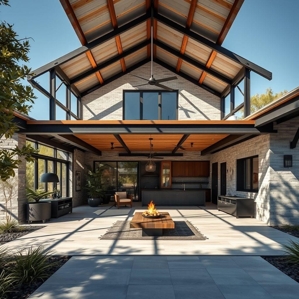 Industrial house exterior - AI Generated