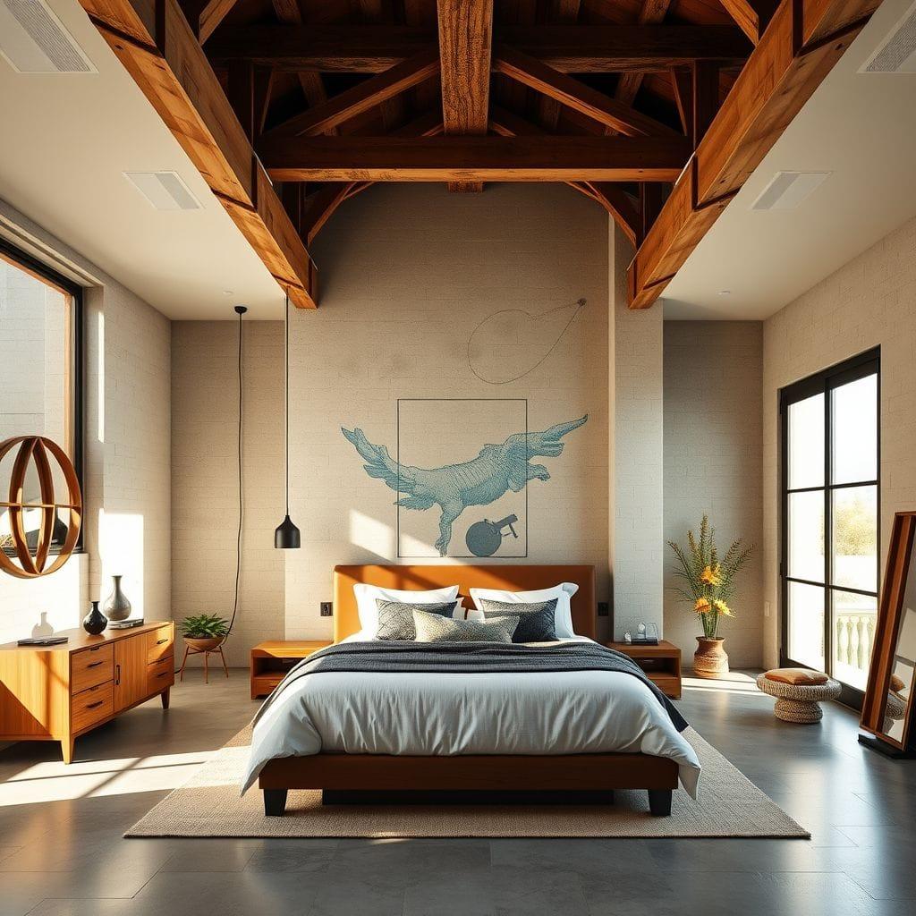 Industrial master bedroom - AI Generated