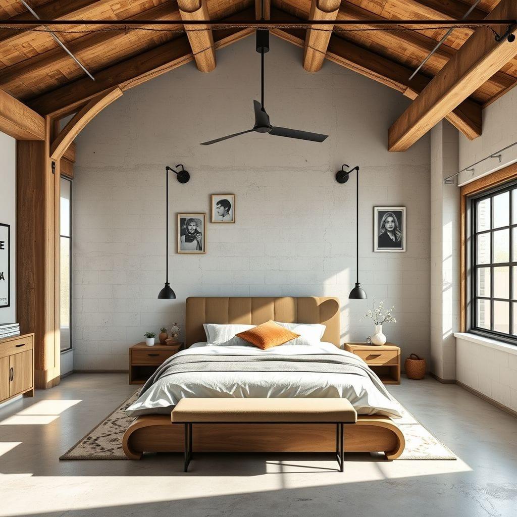 Industrial master bedroom - AI Generated