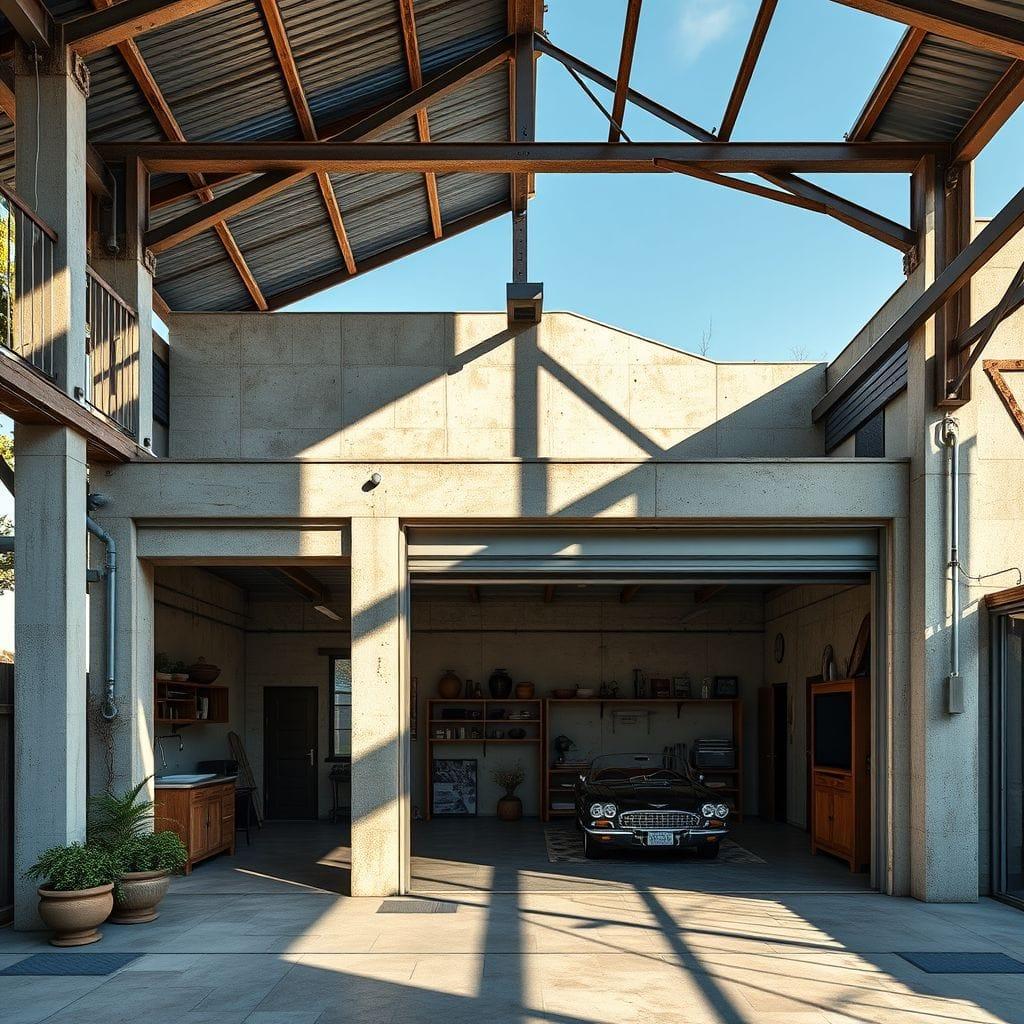 Industrial outdoor garage - AI Generated