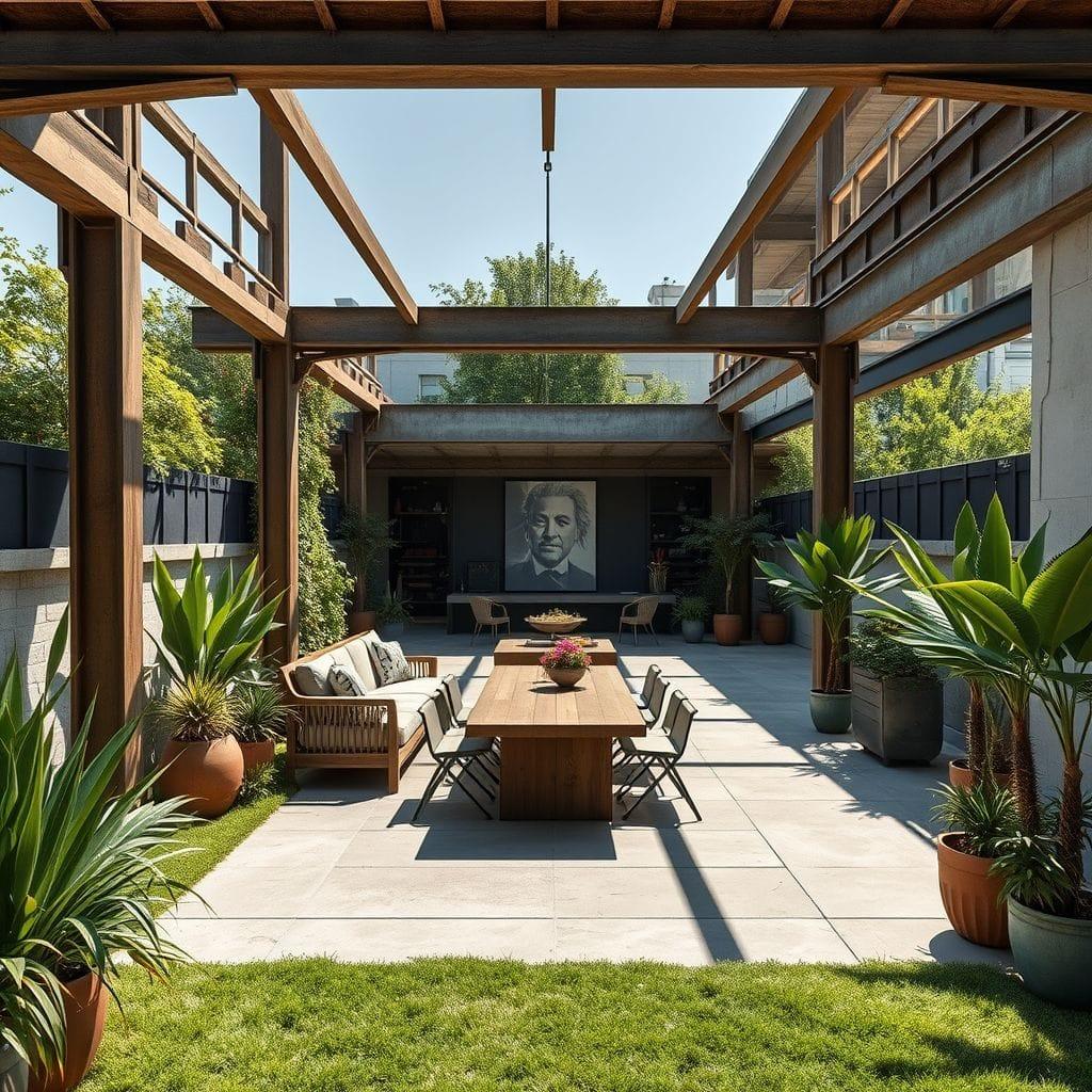 Industrial outdoor garden - AI Generated
