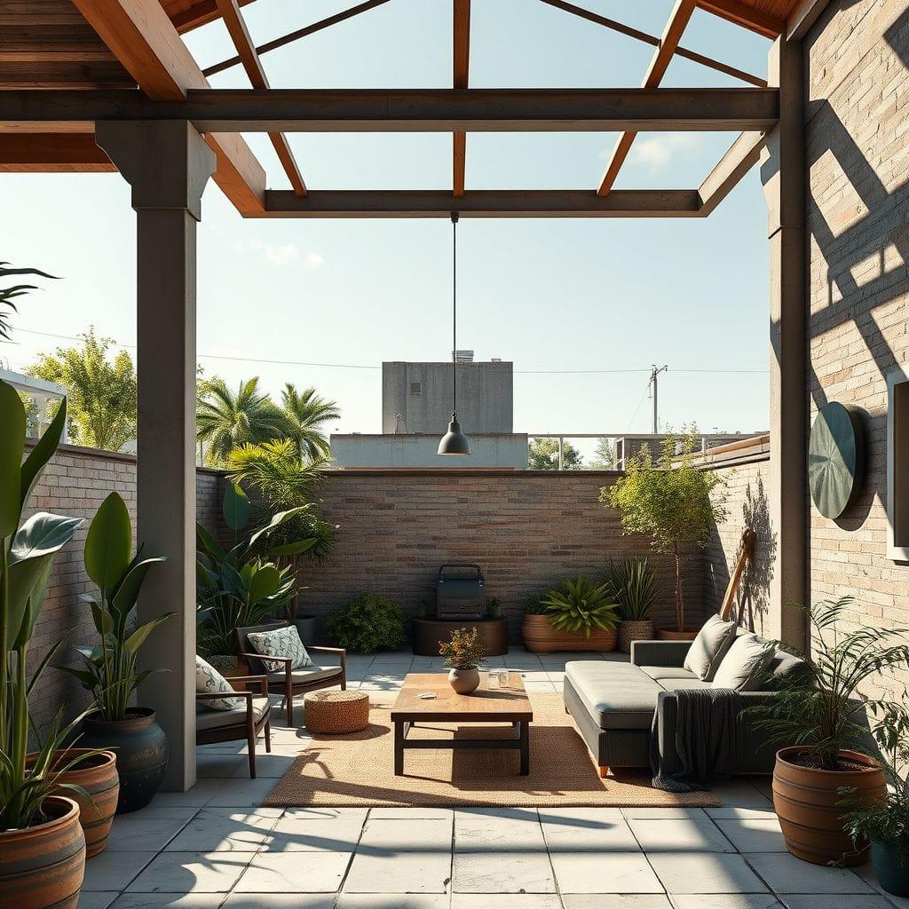 Industrial outdoor garden - AI Generated