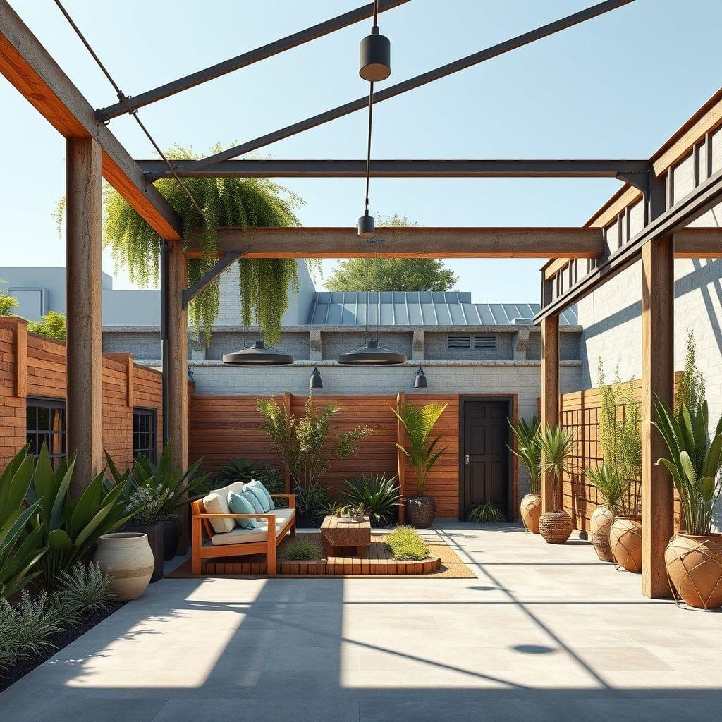 Industrial outdoor garden - AI Generated