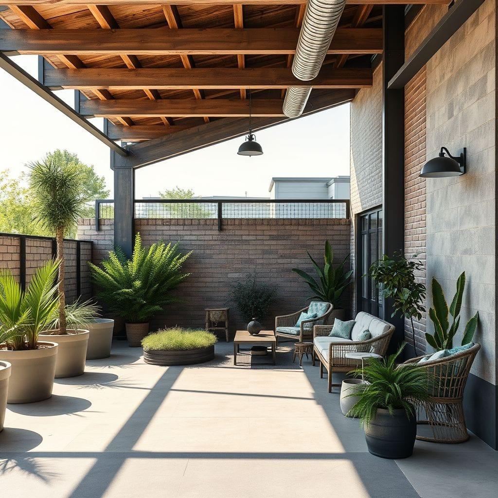 Industrial outdoor garden - AI Generated