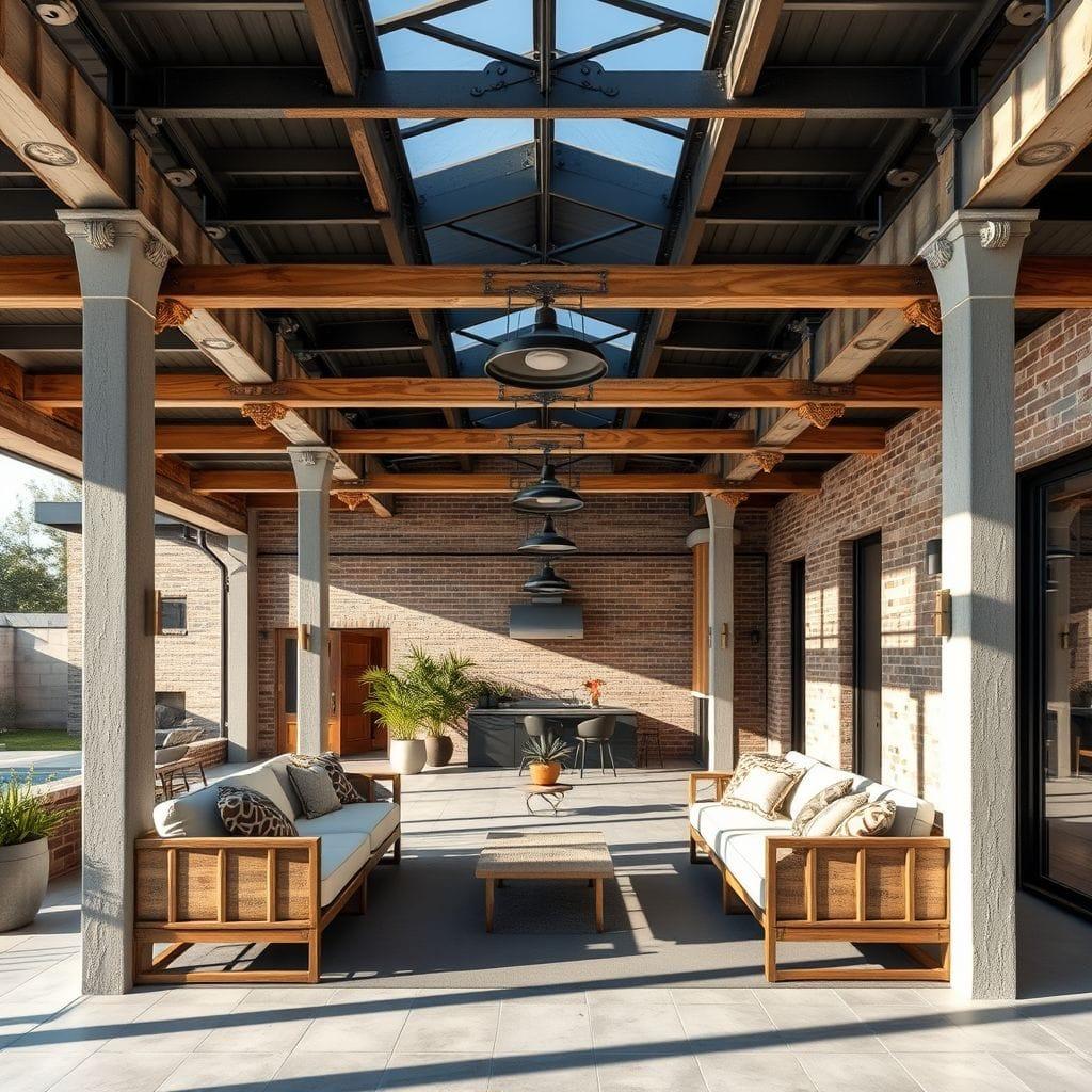 Industrial outdoor patio - AI Generated