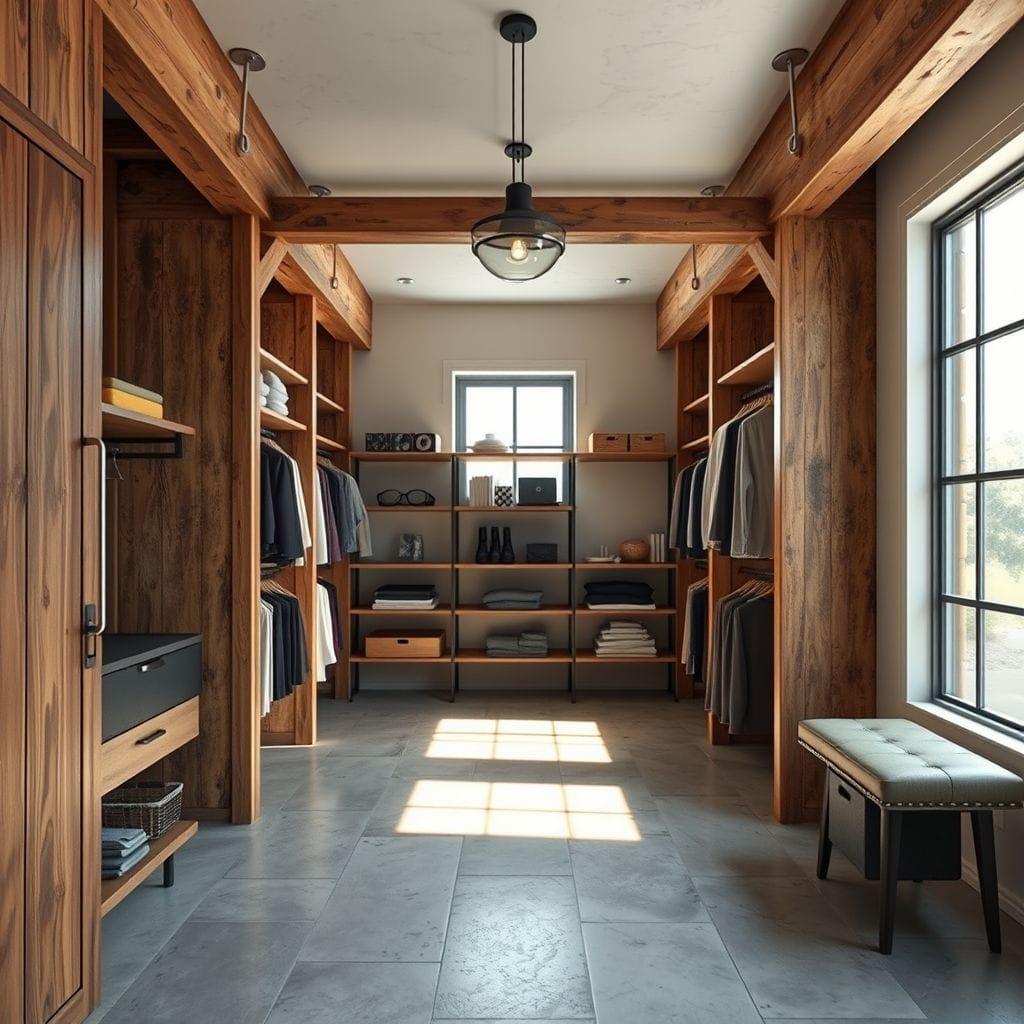 Industrial walk-in closet - AI Generated
