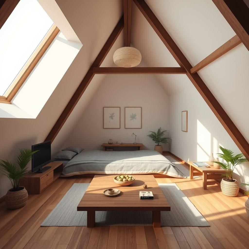 Japandi attic - AI Generated