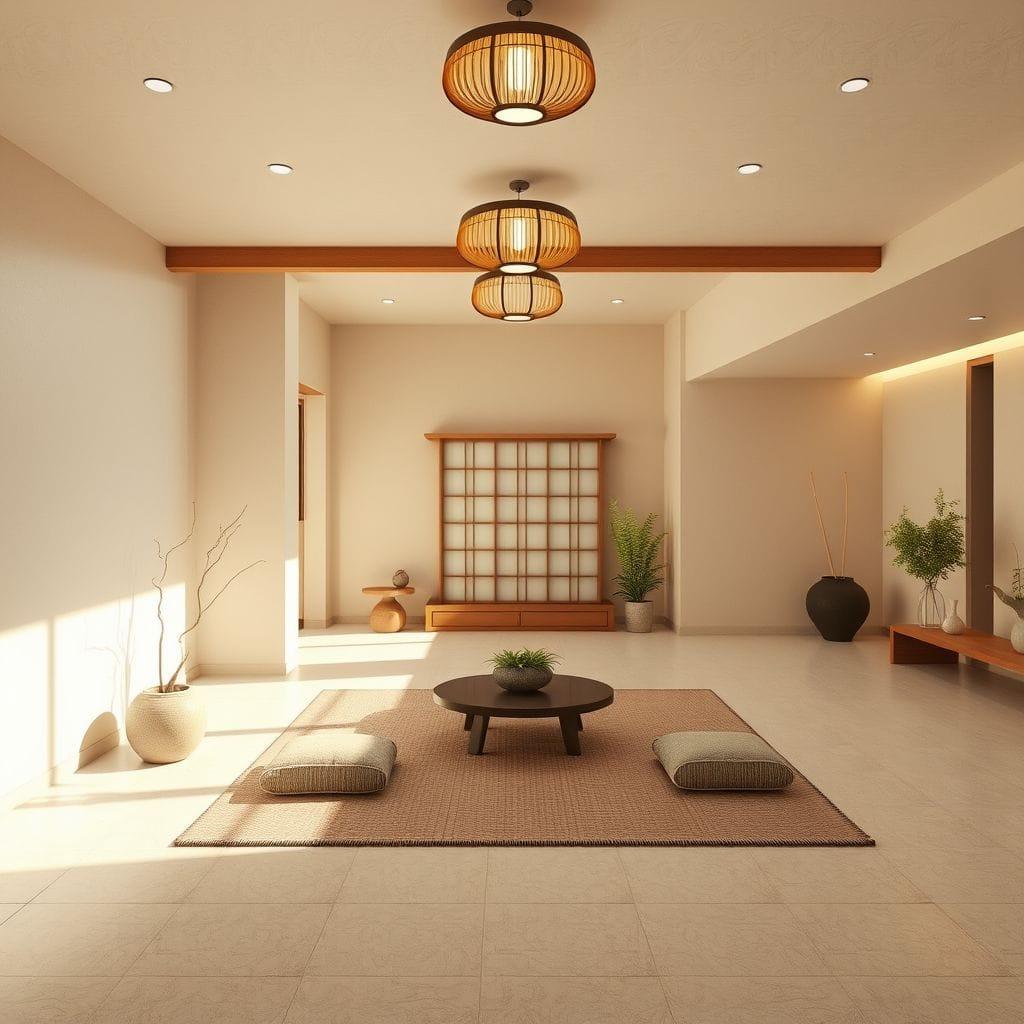 Japandi basement - AI Generated