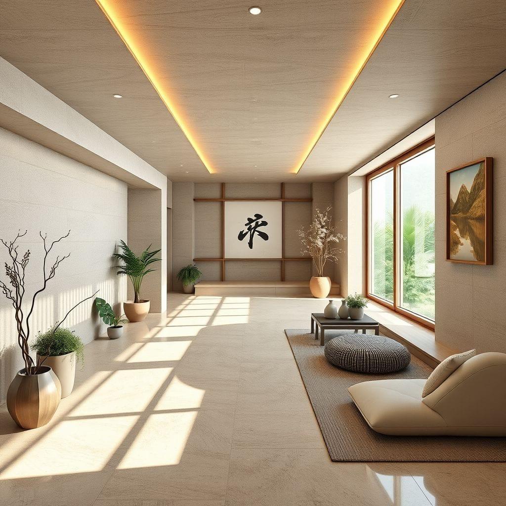 Japandi basement - AI Generated