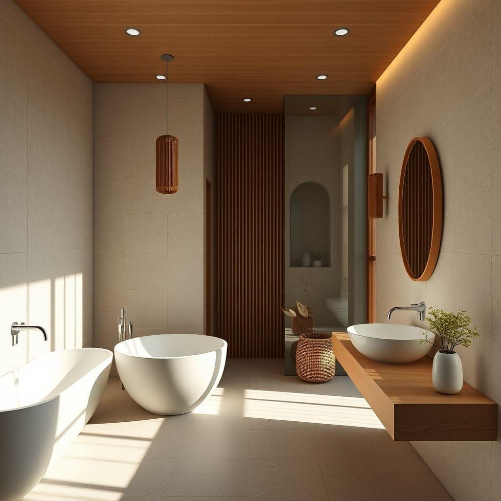 Japandi bathroom - AI Generated