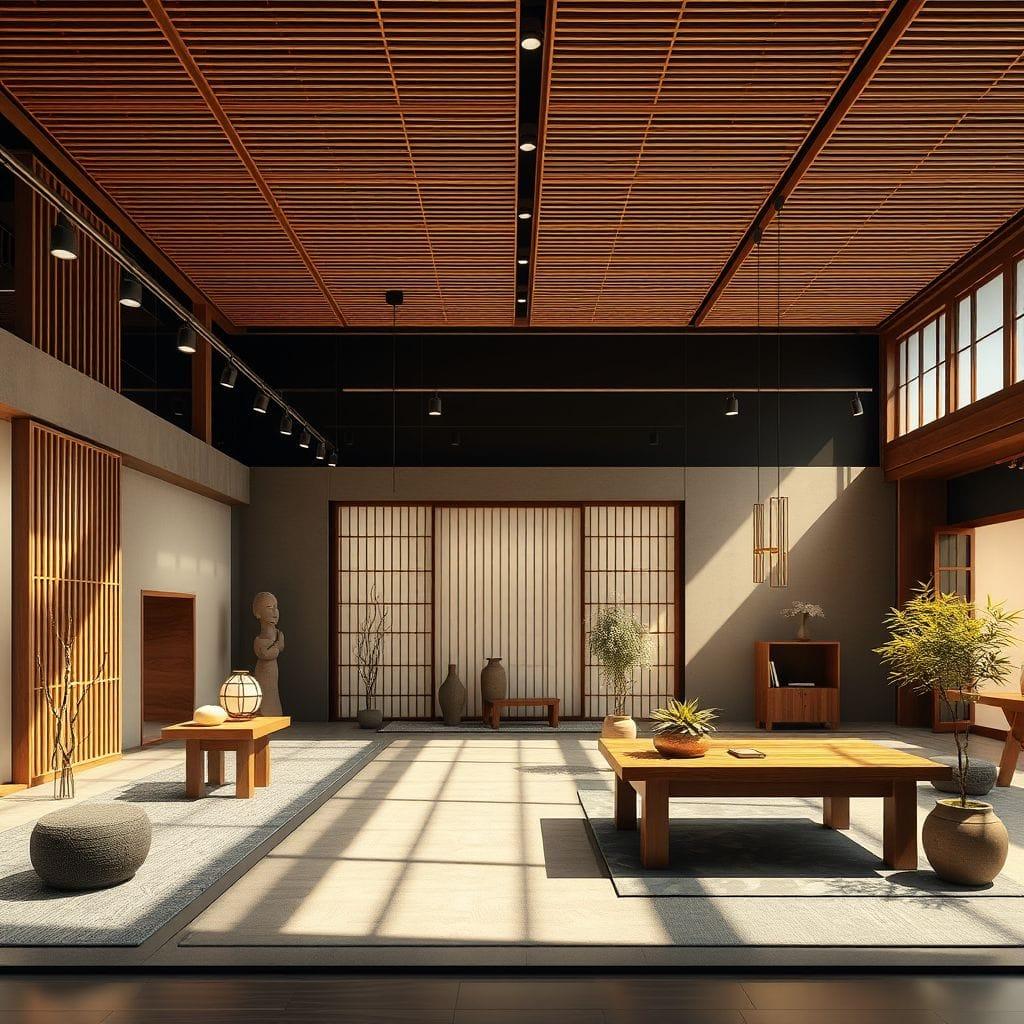 Japandi exhibition space - AI Generated