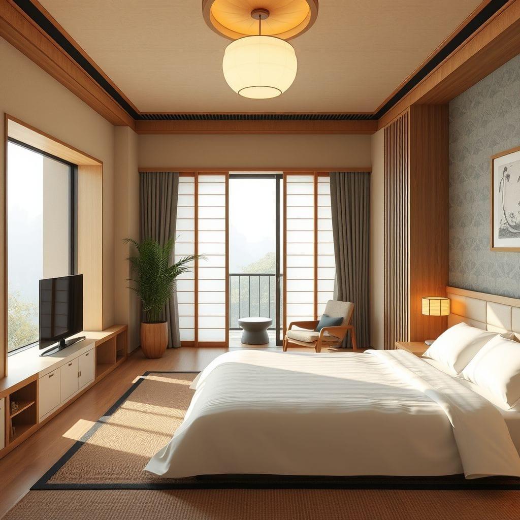 Japandi hotel room - AI Generated