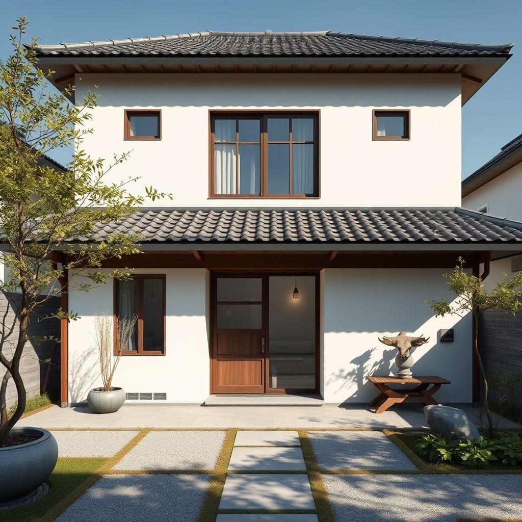 Japandi house exterior - AI Generated