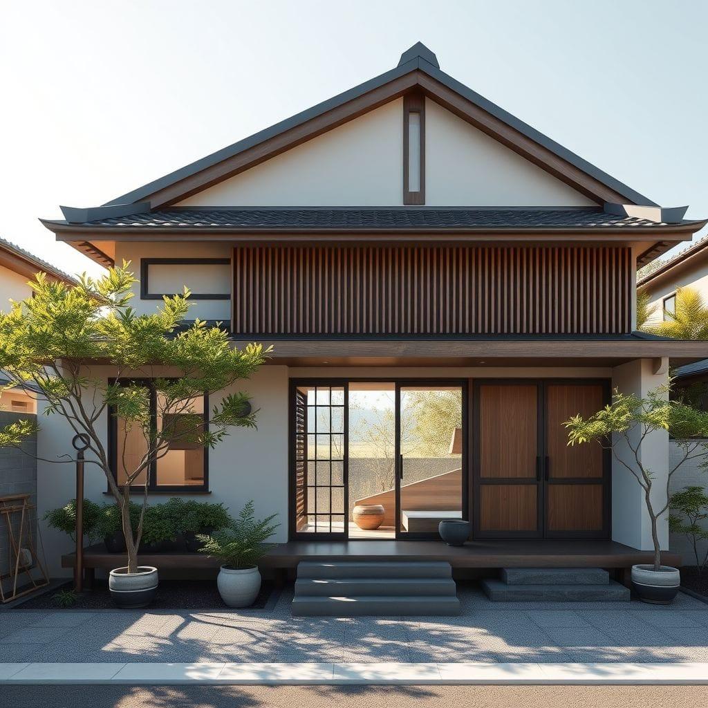 Japandi house exterior - AI Generated