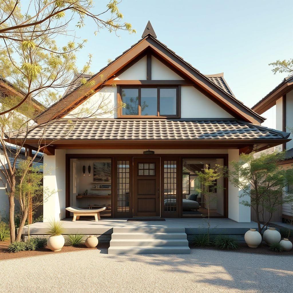 Japandi house exterior - AI Generated